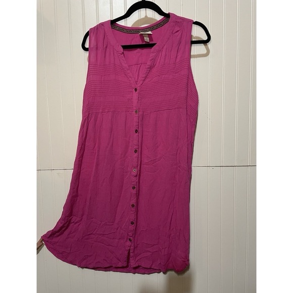 Knox Rose Dresses & Skirts - Knox Rose Women's Smocked‎ Midi Dress Pink Lace Accent Size M